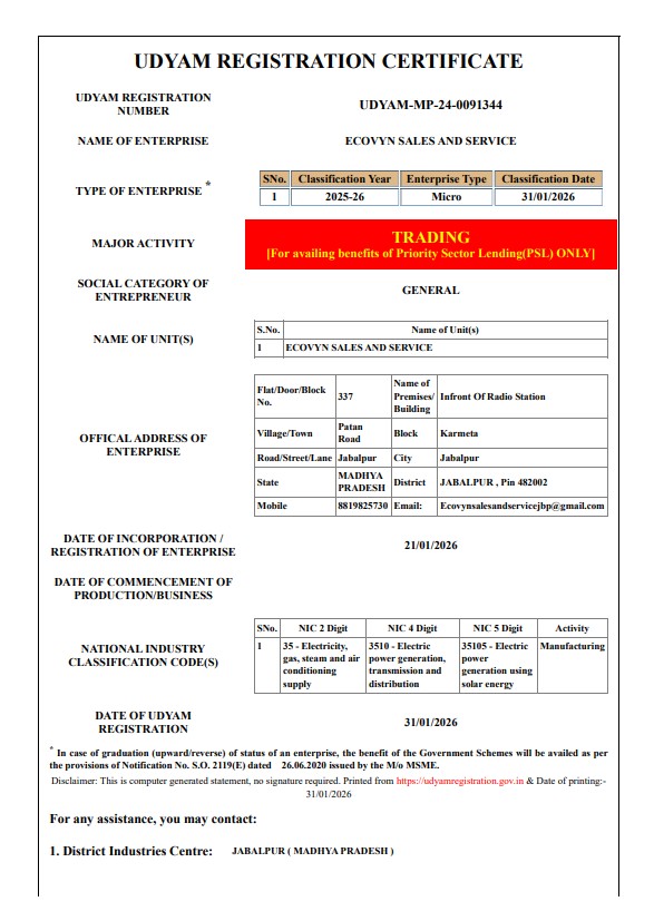 Udyam (MSME) Registration